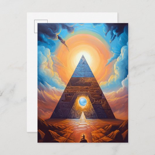 Pyramide mystical Fantasy Visionary Art Briefkaart (Voorkant / Achterkant)