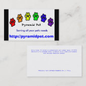 Pyramide Pet Visitekaartje (Voorkant / Achterkant)