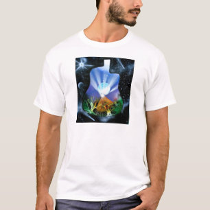 Pyramide Spuitkunst met akoestische bomen T-shirt