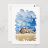 Pyramide van de Egyptische Waterverf Giza Art Briefkaart (Voorkant / Achterkant)