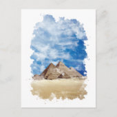 Pyramide van de Egyptische Waterverf Giza Art Briefkaart (Voorkant)