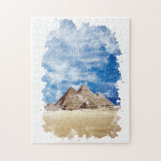 Pyramide van de Egyptische Waterverf Giza Art Legpuzzel (Verticaal)