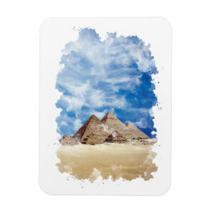 Pyramide van de Egyptische Waterverf Giza Art Magneet
