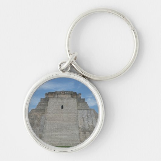 Pyramide van de Magicus, Uxmal, Yucatan, Mexico Sleutelhanger (Voorkant)