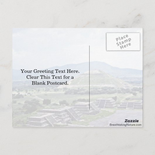 Pyramide van de zon, Teotihuacan Complex Briefkaart (Achterkant)