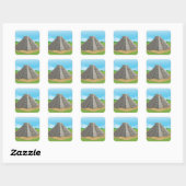 Pyramide van de zonnetjes vierkante sticker (Vel)