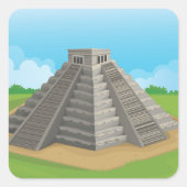 Pyramide van de zonnetjes vierkante sticker (Voorkant)