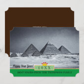 Pyramiden, Caïro en gelukkig nieuwjaar! Kaart/Egyp Feestdagenkaart (Voorkant / Achterkant)