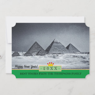 Pyramiden, Caïro en gelukkig nieuwjaar! Kaart/Egyp Feestdagenkaart