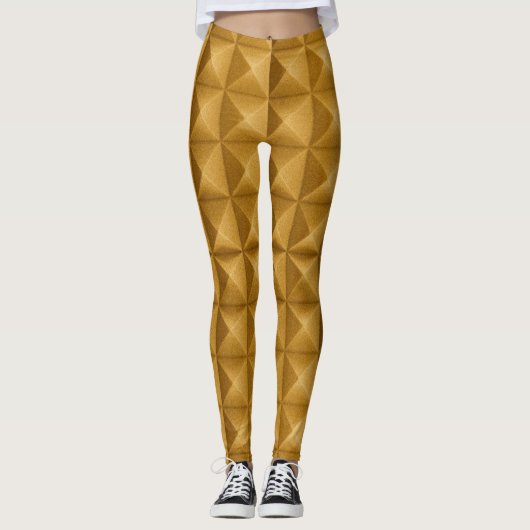 Pyramiden, driehoekige gouden textuur leggings (Voorkant)