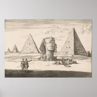 Pyramiden en Sfinx van Gizeh (1698) van Jan Luyken Poster