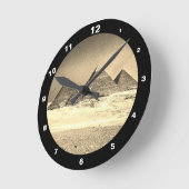 Pyramiden en woestijn,  Caïro/oud Egypte Ronde Klok (Hoek)