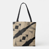 Pyramiden Omhoog en Omlaag Geel op Zwart Tote Bag (Achterkant)