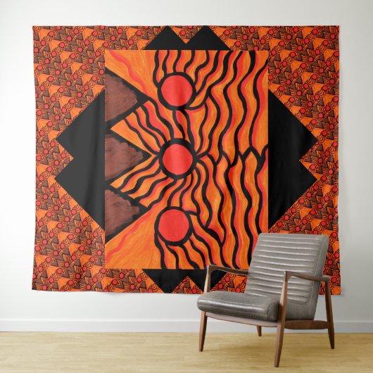 Pyramiden van andere werelden 2 wandkleed (In Situ (horizontaal))