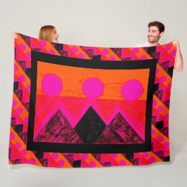 Pyramiden van andere werelden, roze en Oranje Fleece Deken