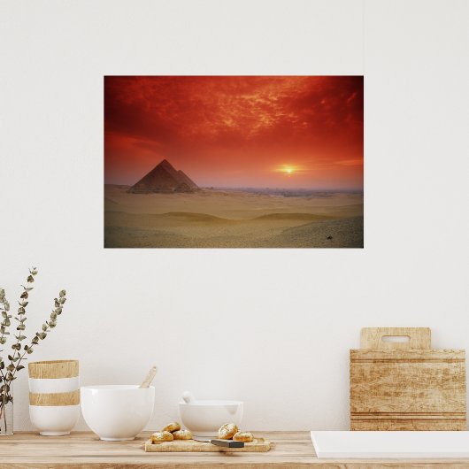 Pyramiden van Egypte door de argaat Poster (Keuken)