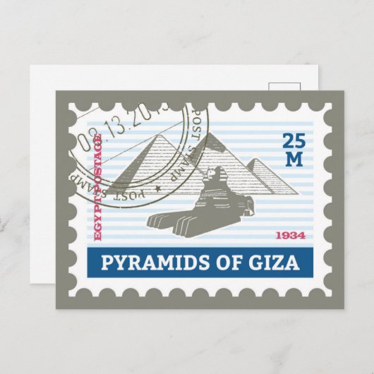 Pyramiden van Giza Briefkaart (Voorkant / Achterkant)