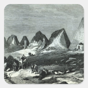 Pyramiden van Meroe op de Nijl Vierkante Sticker