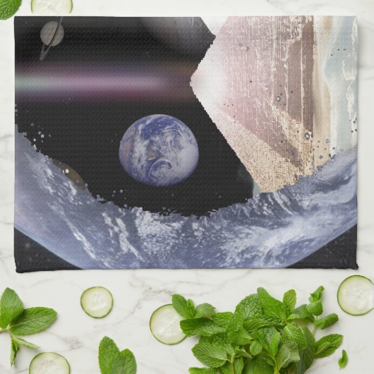 Pyramides Planets Space Theedoek (Gevouwen)