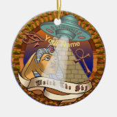 Pyramids Alien Spaceship Keramisch Ornament (Voorkant)