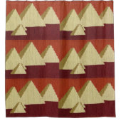 Pyramids Natural Rust Beige Artisan Crochet Print Douchegordijn (Voorkant)