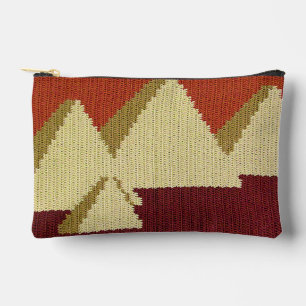 Pyramids Natural Rust Beige Artisan Crochet Print Etui