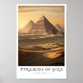Pyramids of Giza Egypt Wall Art, Ancient Landmark Poster