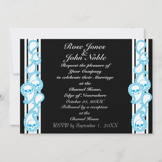 Pyre (Cyaan) Wedding Invitation Kaart (Voorkant)