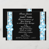 Pyre (Cyaan) Wedding Invitation Kaart (Voorkant / Achterkant)