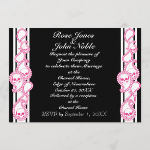 Pyre (Magenta) Wedding Invitation Kaart
