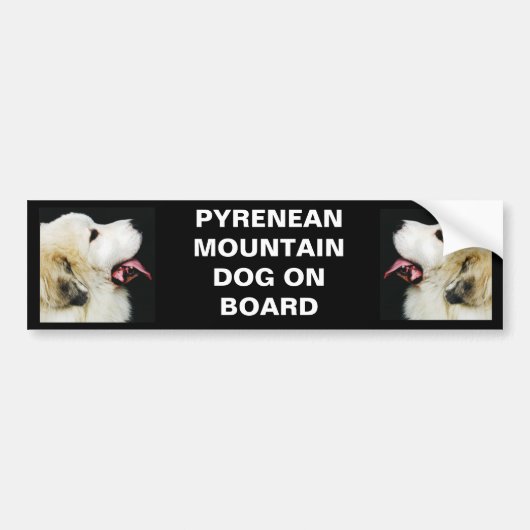PYRENEAN MOUNTAIN DOG AAN BOORD BUMPERSTICKER (Voorkant)
