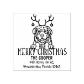 Pyrenean Mountain Dog Kerstmis retour adres Rubberstempel (Afrduk)