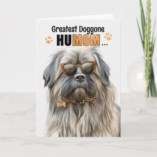Pyrenean Shepherd Beste HuMOM ooit Moederdag Feestdagen Kaart (Voorkant)