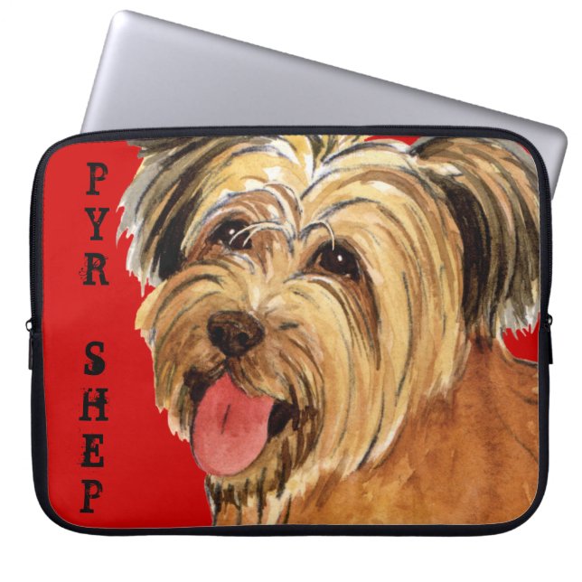 Pyrenean Shepherd Color Block Laptop Sleeve (Voorkant)
