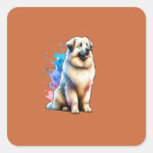 Pyrenean Shepherd Dog Vierkante Sticker (Voorkant)