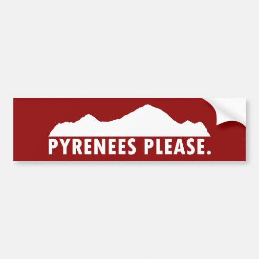 Pyreneeën Alsjeblieft Bumpersticker (Voorkant)
