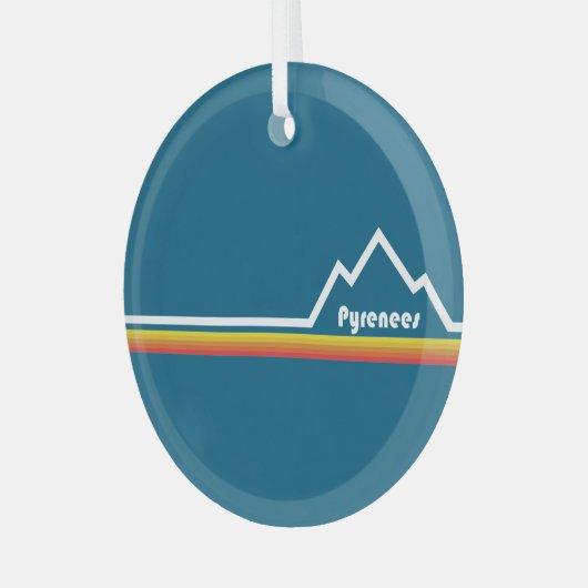 Pyreneeën Glas Ornament (Voorkant links)