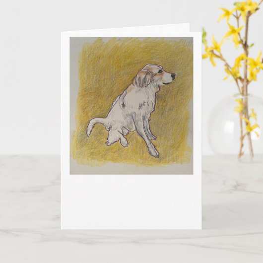 Pyreneeën Hond Wenskaart Kaart (Gele Bloem)