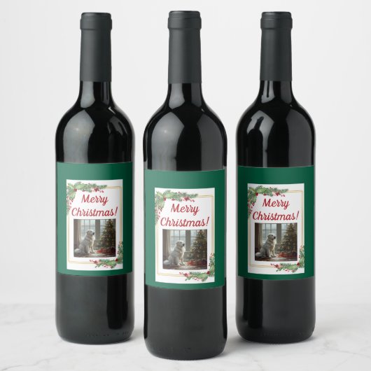 Pyreneeën Kerst Wijnfles Label Wijn Etiket (Flessen)