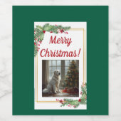 Pyreneeën Kerst Wijnfles Label Wijn Etiket (Enkel label)