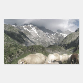 pyreneeën landschap rechthoekige sticker