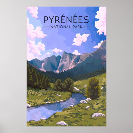 Pyreneeën Nationaal Park Reisposter Poster (Voorkant)