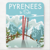 Pyreneeën voor skireisdruk. muismat (Voorkant)