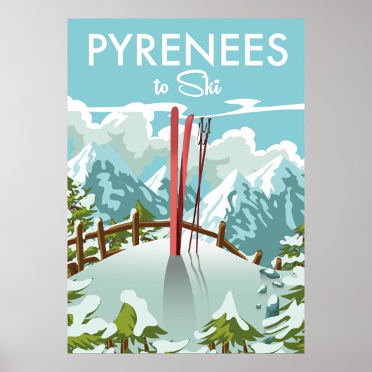Pyreneeën voor skireisdruk. poster (Voorkant)