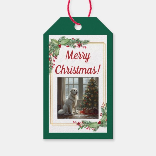 Pyrenees Christmas Gift Tag Cadeaulabel (Voorkant)