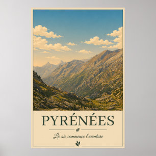 Pyrénées Frankrijk – Geïllustreerde Poster