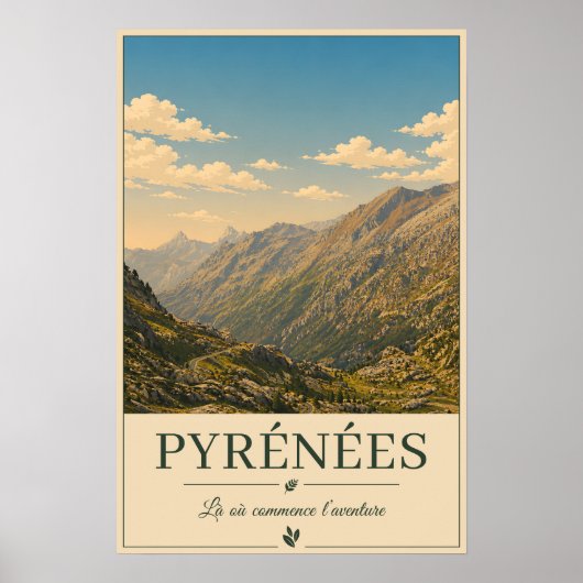Pyrénées Frankrijk – Geïllustreerde Poster (Voorkant)