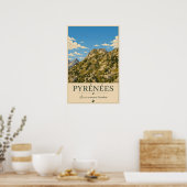Pyrénées Frankrijk – Rocky's Geïllustreerde Poster (Keuken)