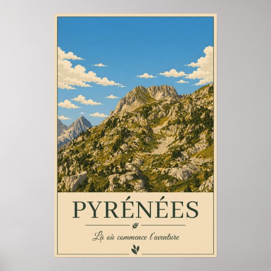 Pyrénées Frankrijk – Rocky's Geïllustreerde Poster (Voorkant)