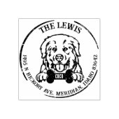 Pyrenees Hond Familie Retouradres Rubberstempel (Afrduk)